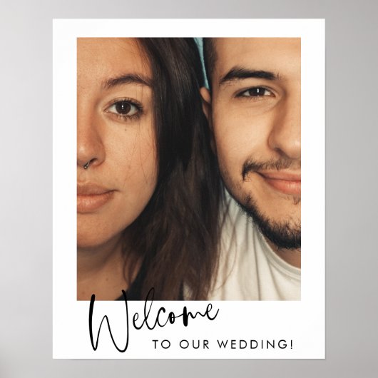 Minimalistisch modern script Welkom bij bruiloft Poster (Voorkant)