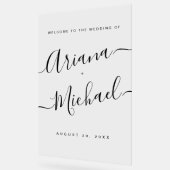 Minimalistisch modern script welkom bruiloft acryl bord (Hoek)