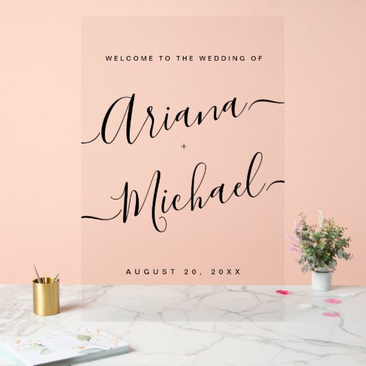 Minimalistisch modern script welkom bruiloft acryl bord (Huwelijk)