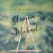 Minimalistisch modern script welkom bruiloft acryl bord (Neutraal)