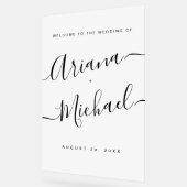 Minimalistisch Modern Script Welkom Bruiloft Frost Acryl Bord (Hoek)