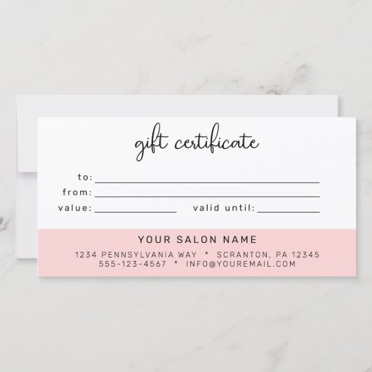 Minimalistisch Modern Script Zakelijk Cadeaubon (Achterkant)