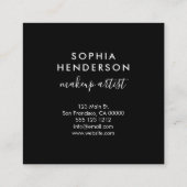 Minimalistisch modern script zwart vierkante visitekaartje (Achterkant)