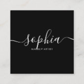 Minimalistisch modern script zwart vierkante visitekaartje (Voorkant)