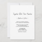 Minimalistisch modern script zwart wit cool bruilo kaart (Voorkant)