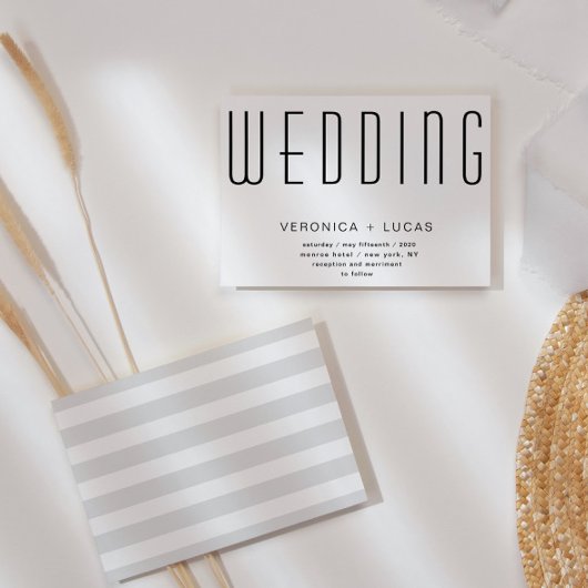 Minimalistisch modern script zwart-wit huwelijk kaart