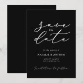 Minimalistisch modern scriptuur huwelijk save the date (Voorkant / Achterkant)