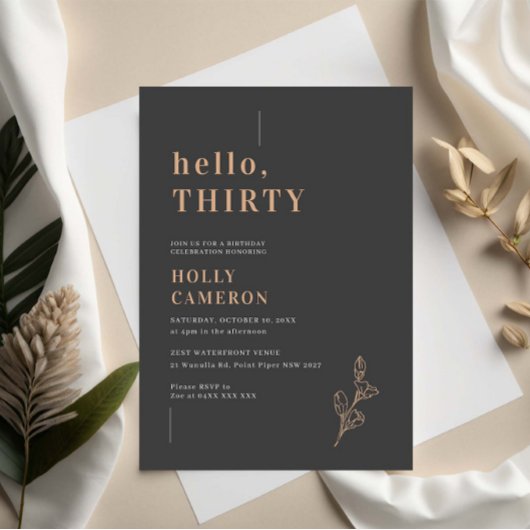 Minimalistisch Modern sierlijk gebladerte 30e verj Kaart