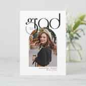 Minimalistisch Modern Simple Arch Photo Afstuderen Aankondiging (Staand voorkant)