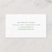 Minimalistisch Modern Simple Boho Green Visitekaartje (Achterkant)