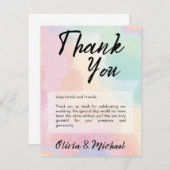 Minimalistisch Modern Simple Script Waterverf Wedd Bedankkaart (Voorkant / Achterkant)