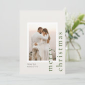 Minimalistisch Modern Single Photo Christmas-Kaart Kaart (Staand voorkant)