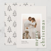 Minimalistisch Modern Single Photo Christmas-Kaart Kaart (Voorkant / Achterkant)