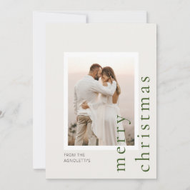 Minimalistisch Modern Single Photo Christmas-Kaart Kaart