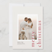 Minimalistisch Modern Single Photo Christmas-Kaart Kaart (Voorkant)