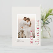 Minimalistisch Modern Single Photo Christmas-Kaart Kaart (Staand voorkant)