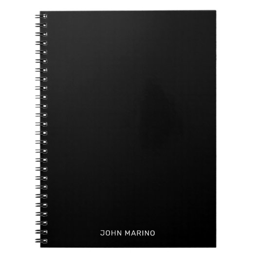 Minimalistisch modern Solid Black Notitieboek (Voorkant)