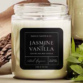 Minimalistisch Modern Soy Candle Square Label Zwar