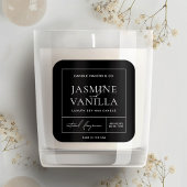 Minimalistisch Modern Soy Candle Square Label Zwar