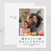 Minimalistisch Modern Spooky Happy Halloween 1 Fot Feestdagenkaart (Voorkant / Achterkant)
