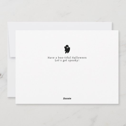 Minimalistisch Modern Spooky Happy Halloween 1 Fot Feestdagenkaart (Achterkant)