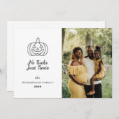 Minimalistisch Modern Spooky Happy Halloween 1 Fot Feestdagenkaart (Voorkant / Achterkant)