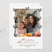 Minimalistisch Modern Spooky Happy Halloween 1 Fot Feestdagenkaart (Voorkant / Achterkant)