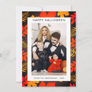 Minimalistisch Modern Spooky Happy Halloween 1 Fot Feestdagenkaart