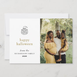 Minimalistisch Modern Spooky Happy Halloween 1 Fot Feestdagenkaart