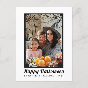 Minimalistisch Modern Spooky Happy Halloween 1 Fot Feestdagenkaart