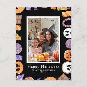 Minimalistisch Modern Spooky Happy Halloween 1 Fot Feestdagenkaart
