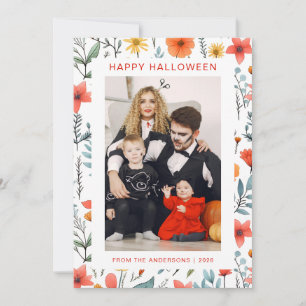 Minimalistisch Modern Spooky Happy Halloween 1 Fot Feestdagenkaart