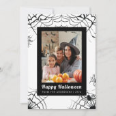 Minimalistisch Modern Spooky Happy Halloween 1 Fot Feestdagenkaart (Voorkant)