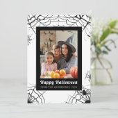 Minimalistisch Modern Spooky Happy Halloween 1 Fot Feestdagenkaart (Staand voorkant)