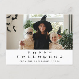Minimalistisch Modern Spooky Happy Halloween 1 Fot Feestdagenkaart