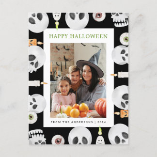 Minimalistisch Modern Spooky Happy Halloween 1 Fot Feestdagenkaart