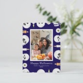 Minimalistisch Modern Spooky Happy Halloween 1 Fot Feestdagenkaart (Staand voorkant)