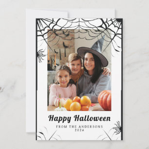 Minimalistisch Modern Spooky Happy Halloween 1 Fot Feestdagenkaart