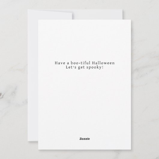 Minimalistisch Modern Spooky Happy Halloween 1 Fot Feestdagenkaart (Achterkant)
