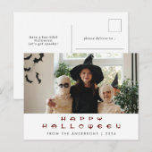 Minimalistisch Modern Spooky Happy Halloween 1 Fot Feestdagenkaart (Voorkant / Achterkant)