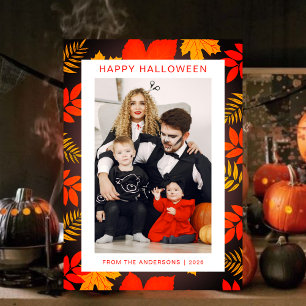 Minimalistisch Modern Spooky Happy Halloween 1 Fot Feestdagenkaart