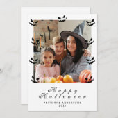 Minimalistisch Modern Spooky Happy Halloween 1 Fot Feestdagenkaart (Voorkant / Achterkant)