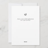 Minimalistisch Modern Spooky Happy Halloween 1 Fot Feestdagenkaart (Achterkant)