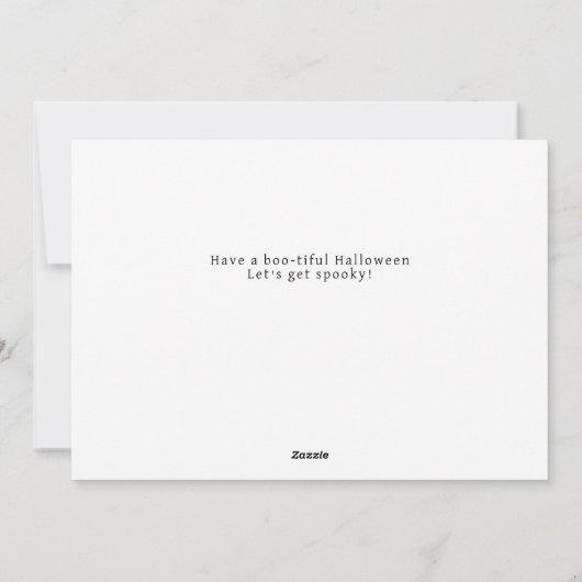 Minimalistisch Modern Spooky Happy Halloween 1 Fot Feestdagenkaart (Achterkant)