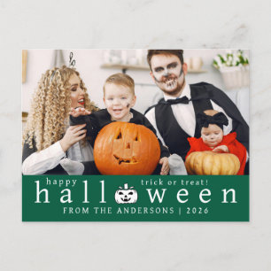 Minimalistisch Modern Spooky Happy Halloween 1 Fot Feestdagenkaart