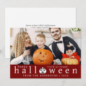 Minimalistisch Modern Spooky Happy Halloween 1 Fot Feestdagenkaart (Voorkant / Achterkant)