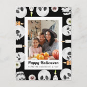 Minimalistisch Modern Spooky Happy Halloween 1 Fot Feestdagenkaart (Voorkant)