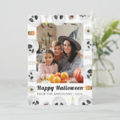 Minimalistisch Modern Spooky Happy Halloween 1 Fot Feestdagenkaart (Staand voorkant)