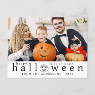 Minimalistisch Modern Spooky Happy Halloween 1 Fot Feestdagenkaart