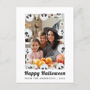 Minimalistisch Modern Spooky Happy Halloween 1 Fot Feestdagenkaart